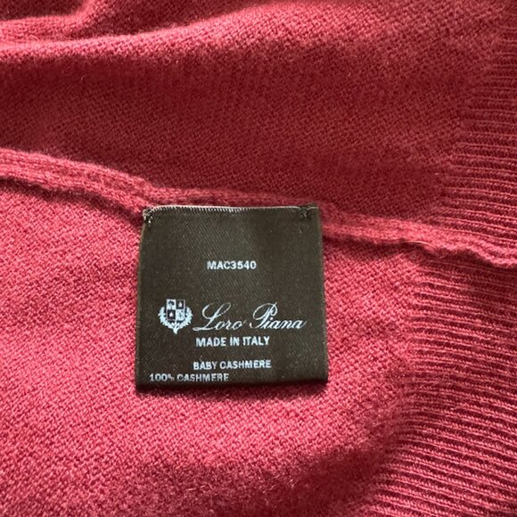 Loro Piana Men's Superlight Long Sleeve Crewneck 100% Cashmere Tibetan Red IT 48 - Picture 14 of 16